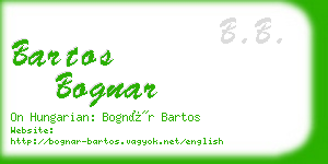 bartos bognar business card